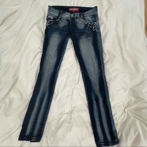 Playboy acid wash rhinestone jeans